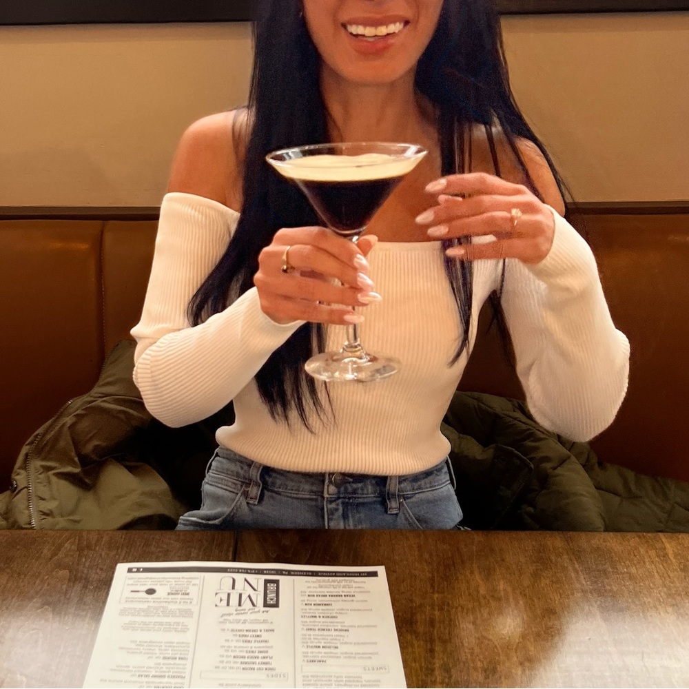 Off the shoulder white bodysuit